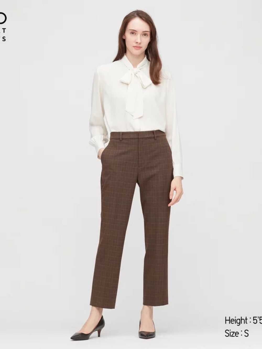 Uniqlo Women’s Smart Ankle Pants in Brown Plaid
